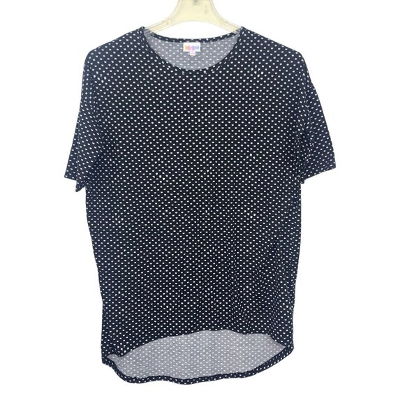 LuLaRoe Womens XXS Perfect T Tunic Top Short Sleeve HiLo Black White Brown Black - Picture 2 of 12